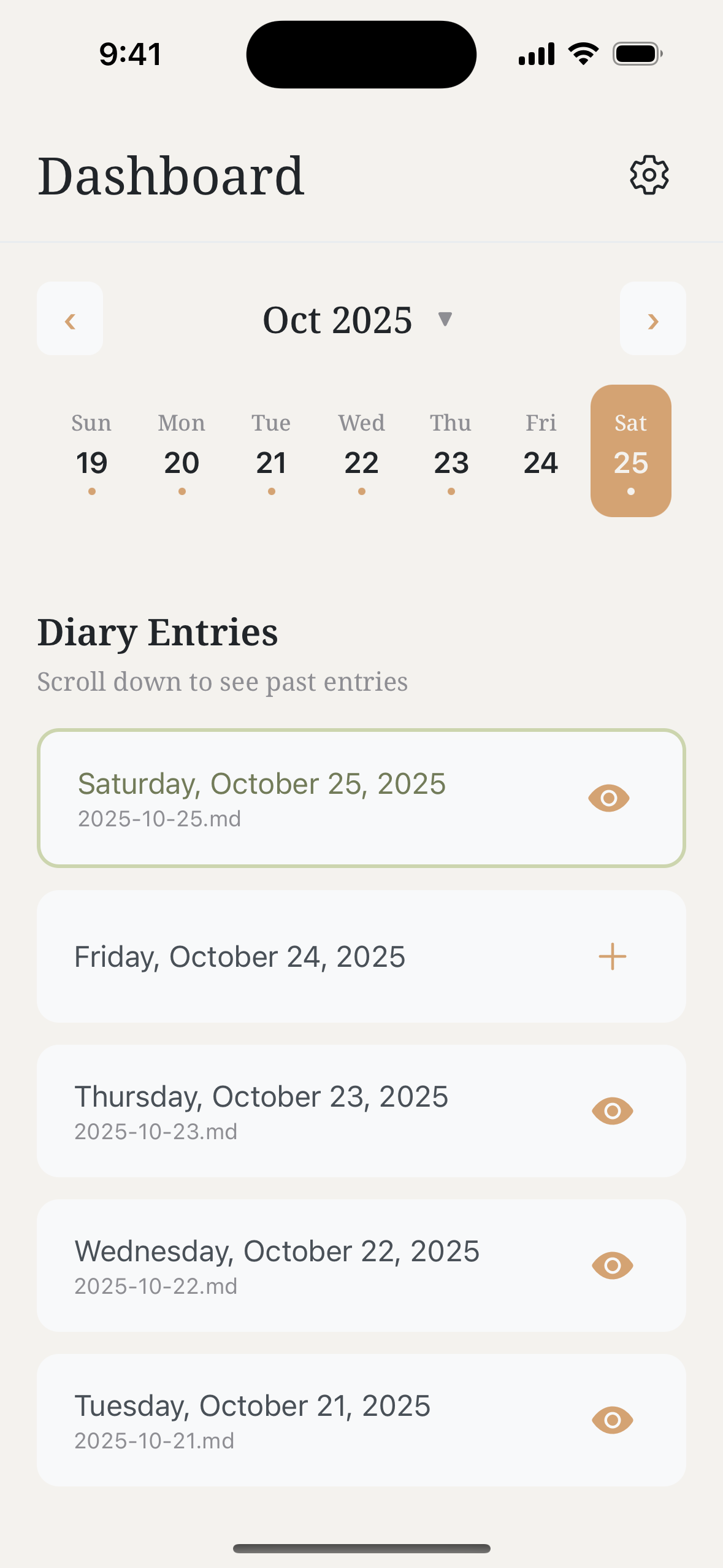 Opal app dashboard screen